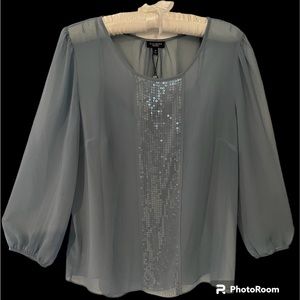 NWT Talbots Dressy Blue Blouse over Matching Camisole